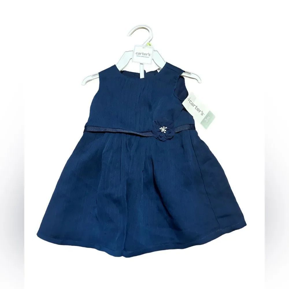 Carter’s Infant Girls Formal Navy Blue Dress NWT
